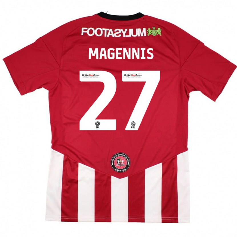 Danxen Niño Camiseta Josh Magennis #27 Rojo Blanco 1ª Equipación 2024/25 La Camisa