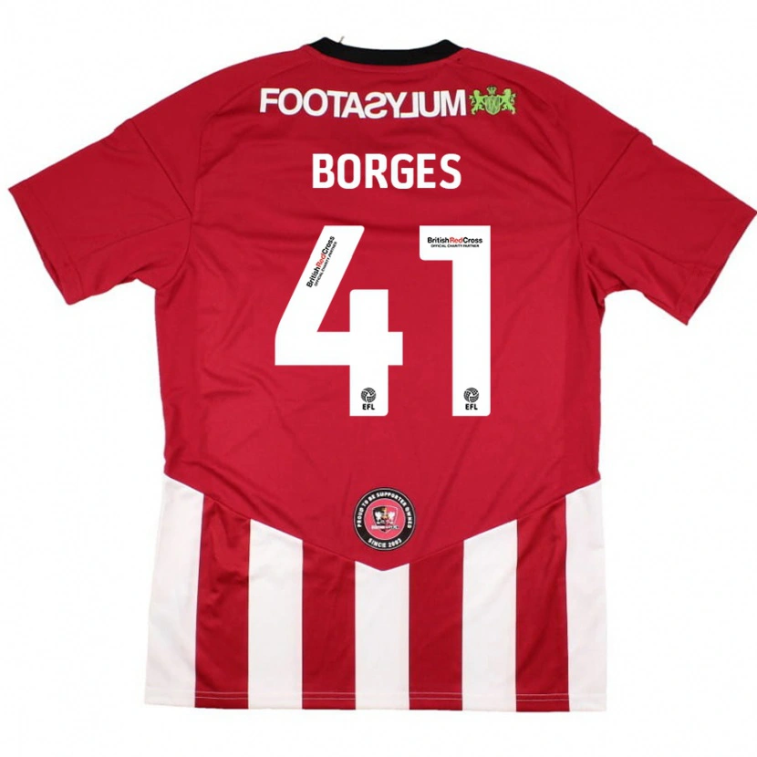 Danxen Niño Camiseta Pedro Borges #41 Rojo Blanco 1ª Equipación 2024/25 La Camisa