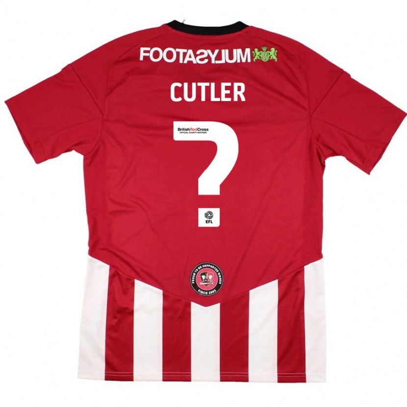 Danxen Niño Camiseta Theo Cutler #0 Rojo Blanco 1ª Equipación 2024/25 La Camisa