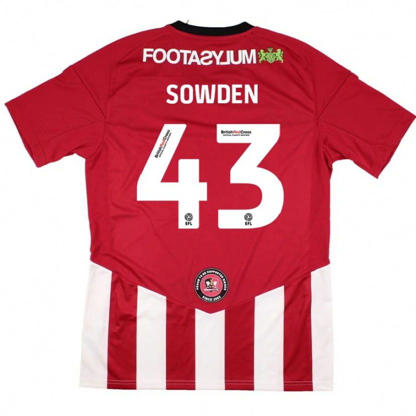 Danxen Niño Camiseta Andrew Sowden #43 Rojo Blanco 1ª Equipación 2024/25 La Camisa