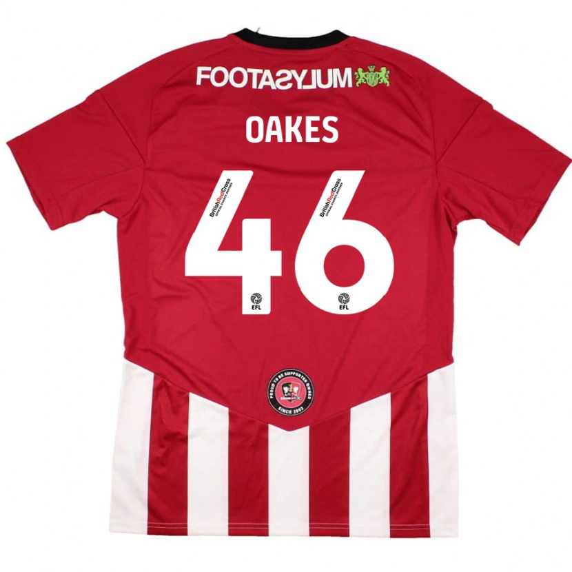 Danxen Niño Camiseta Liam Oakes #46 Rojo Blanco 1ª Equipación 2024/25 La Camisa