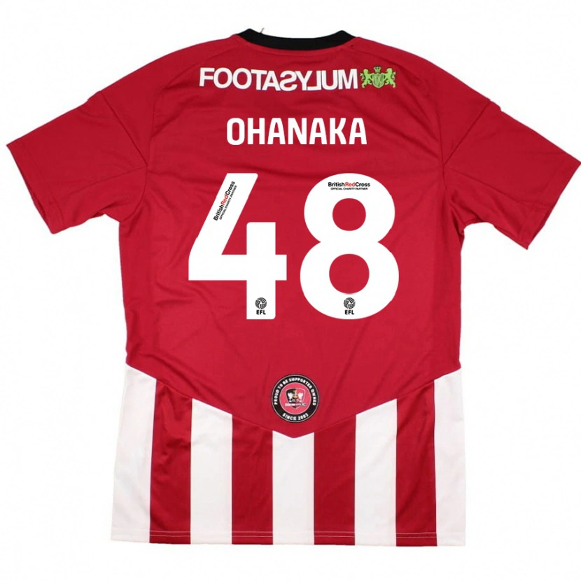 Danxen Niño Camiseta Santino Ohanaka #48 Rojo Blanco 1ª Equipación 2024/25 La Camisa