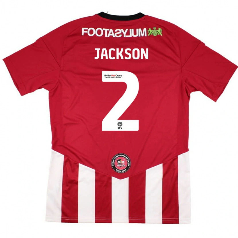 Danxen Niño Camiseta Bow Jackson #2 Rojo Blanco 1ª Equipación 2024/25 La Camisa