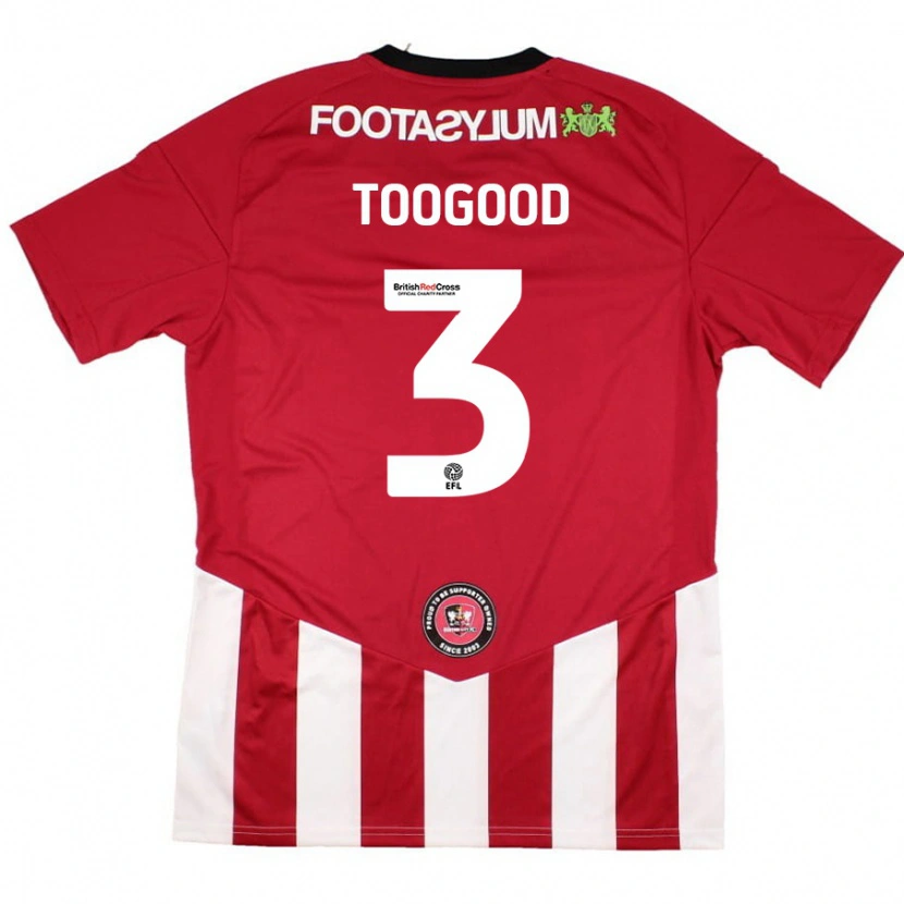 Danxen Niño Camiseta Emily Toogood #3 Rojo Blanco 1ª Equipación 2024/25 La Camisa