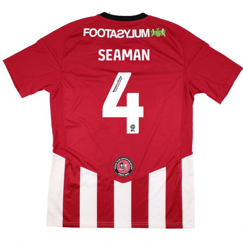 Danxen Niño Camiseta Jaydee Seaman #4 Rojo Blanco 1ª Equipación 2024/25 La Camisa