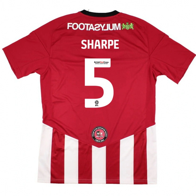 Danxen Niño Camiseta Manfy Sharpe #5 Rojo Blanco 1ª Equipación 2024/25 La Camisa