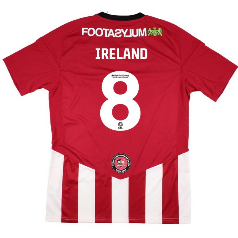 Danxen Niño Camiseta Beth Ireland #8 Rojo Blanco 1ª Equipación 2024/25 La Camisa