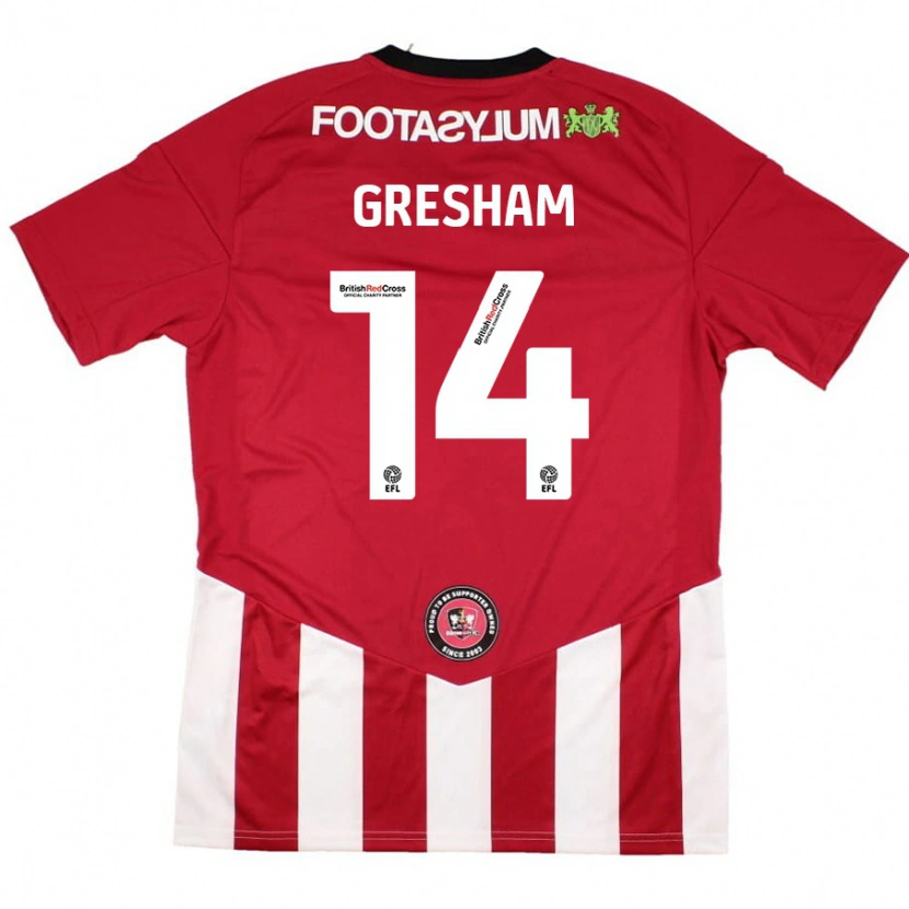 Danxen Niño Camiseta Georgie-Marie Barbour-Gresham #14 Rojo Blanco 1ª Equipación 2024/25 La Camisa