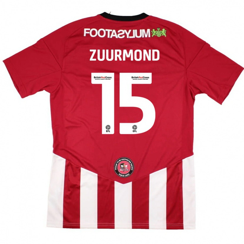 Danxen Niño Camiseta Ishbel Zuurmond #15 Rojo Blanco 1ª Equipación 2024/25 La Camisa