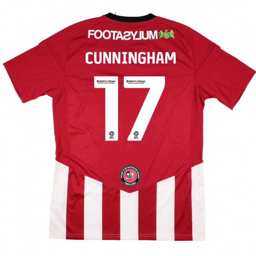 Danxen Niño Camiseta Zoe Cunningham #17 Rojo Blanco 1ª Equipación 2024/25 La Camisa