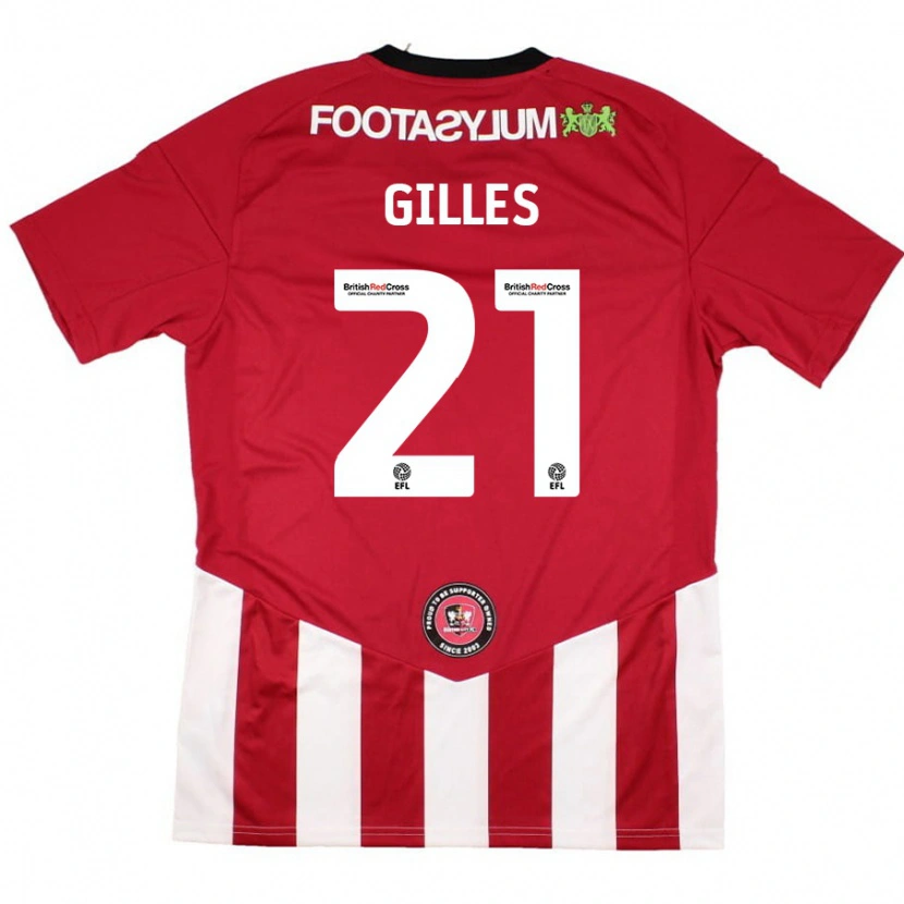 Danxen Niño Camiseta Sophie Gilles #21 Rojo Blanco 1ª Equipación 2024/25 La Camisa