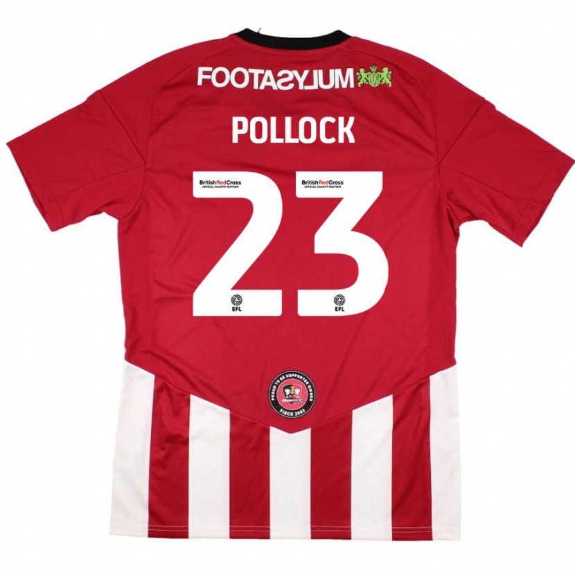 Danxen Niño Camiseta Amber Pollock #23 Rojo Blanco 1ª Equipación 2024/25 La Camisa