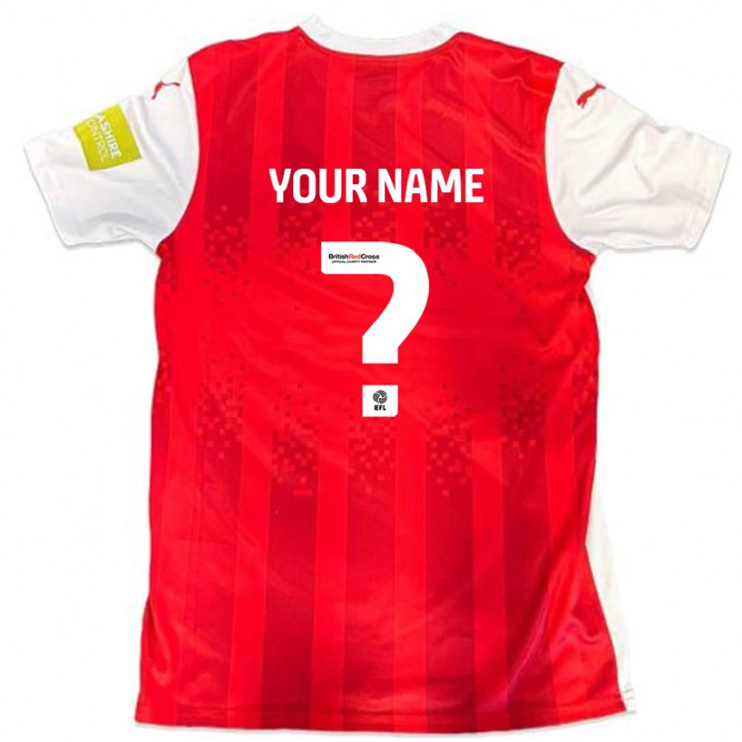 Danxen Niño Camiseta Su Nombre #0 Rojo Blanco 1ª Equipación 2024/25 La Camisa