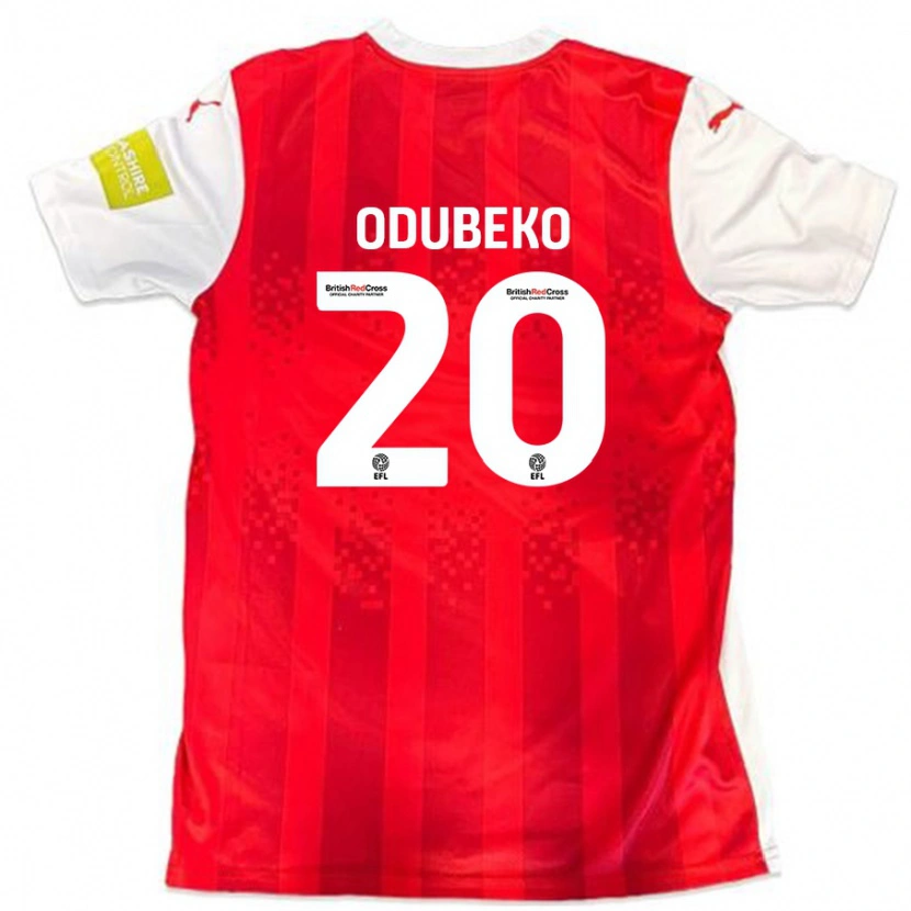 Danxen Niño Camiseta Mipo Odubeko #20 Rojo Blanco 1ª Equipación 2024/25 La Camisa