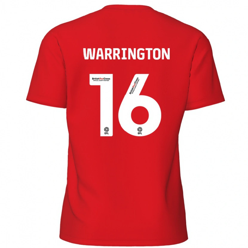 Danxen Niño Camiseta Lewis Warrington #16 Rojo 1ª Equipación 2024/25 La Camisa