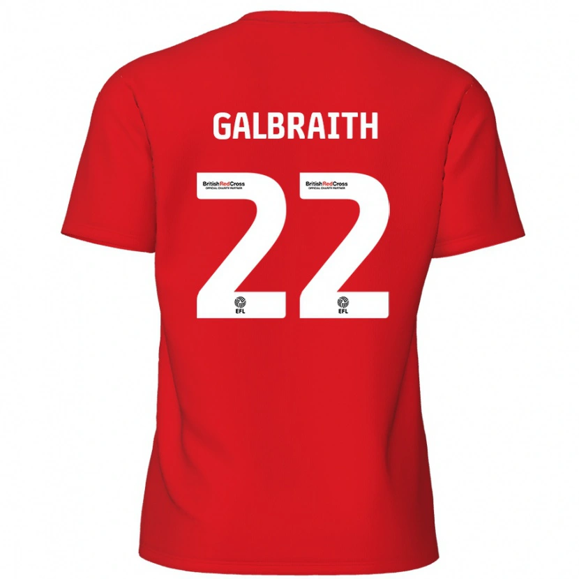 Danxen Niño Camiseta Ethan Galbraith #22 Rojo 1ª Equipación 2024/25 La Camisa