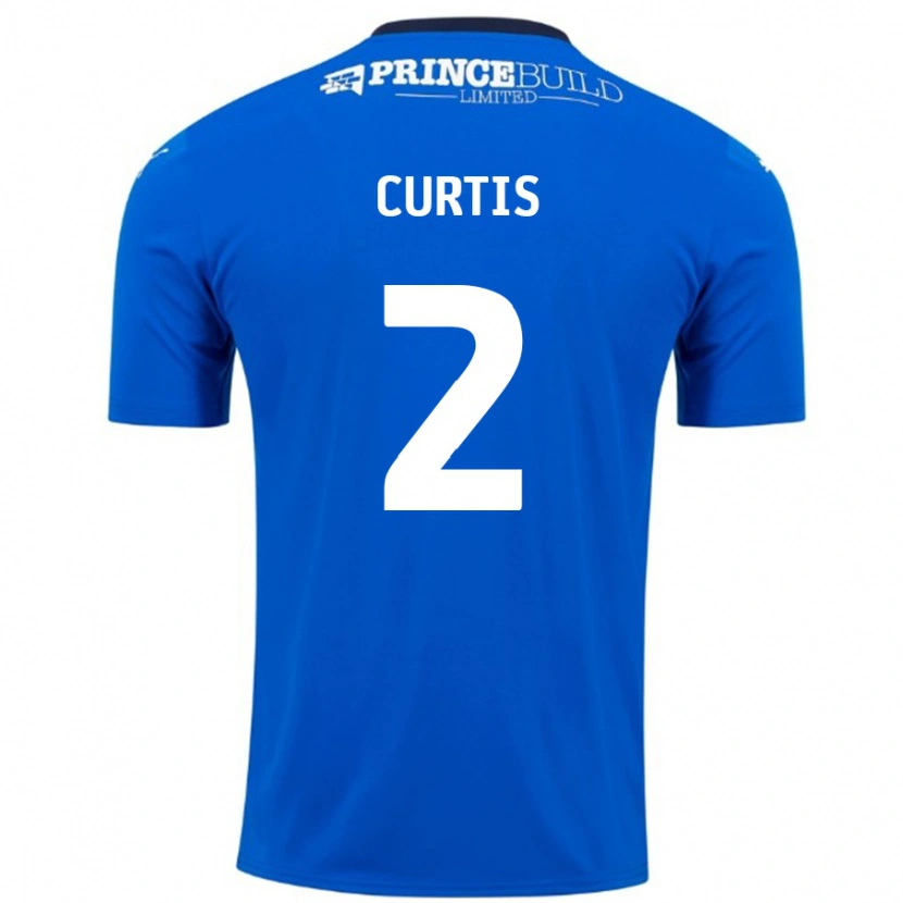 Danxen Niño Camiseta Sam Curtis #2 Azul Blanco 1ª Equipación 2024/25 La Camisa