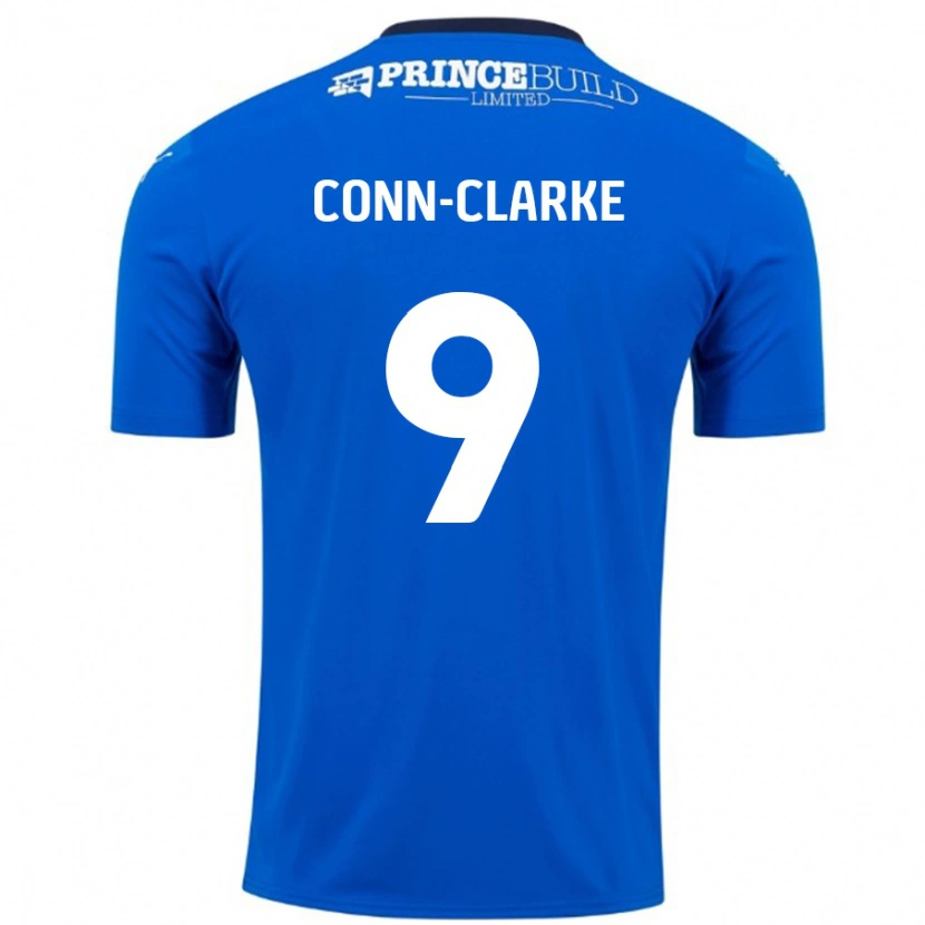 Danxen Niño Camiseta Chris Conn-Clarke #9 Azul Blanco 1ª Equipación 2024/25 La Camisa