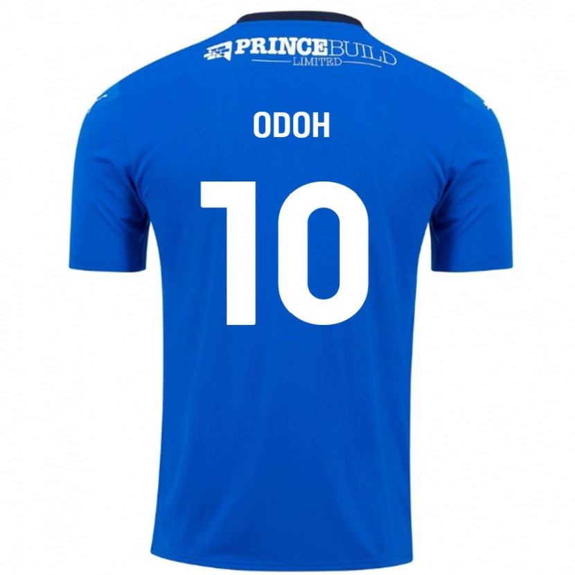 Danxen Niño Camiseta Abraham Odoh #10 Azul Blanco 1ª Equipación 2024/25 La Camisa