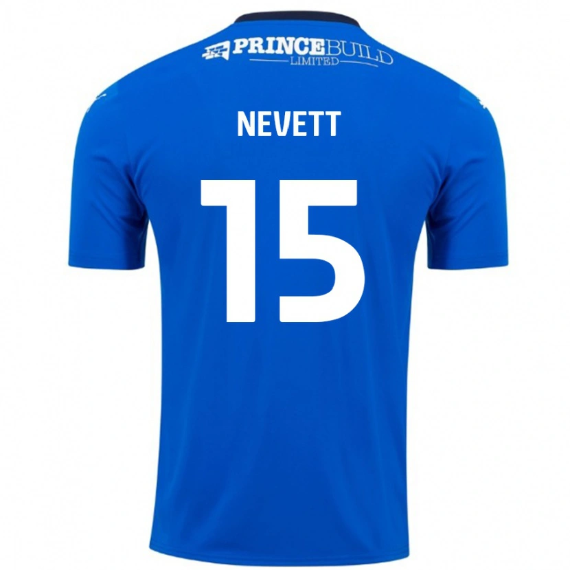 Danxen Niño Camiseta George Nevett #15 Azul Blanco 1ª Equipación 2024/25 La Camisa