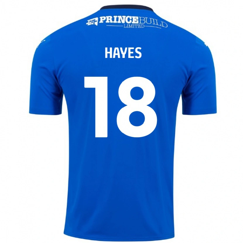 Danxen Niño Camiseta Cian Hayes #18 Azul Blanco 1ª Equipación 2024/25 La Camisa