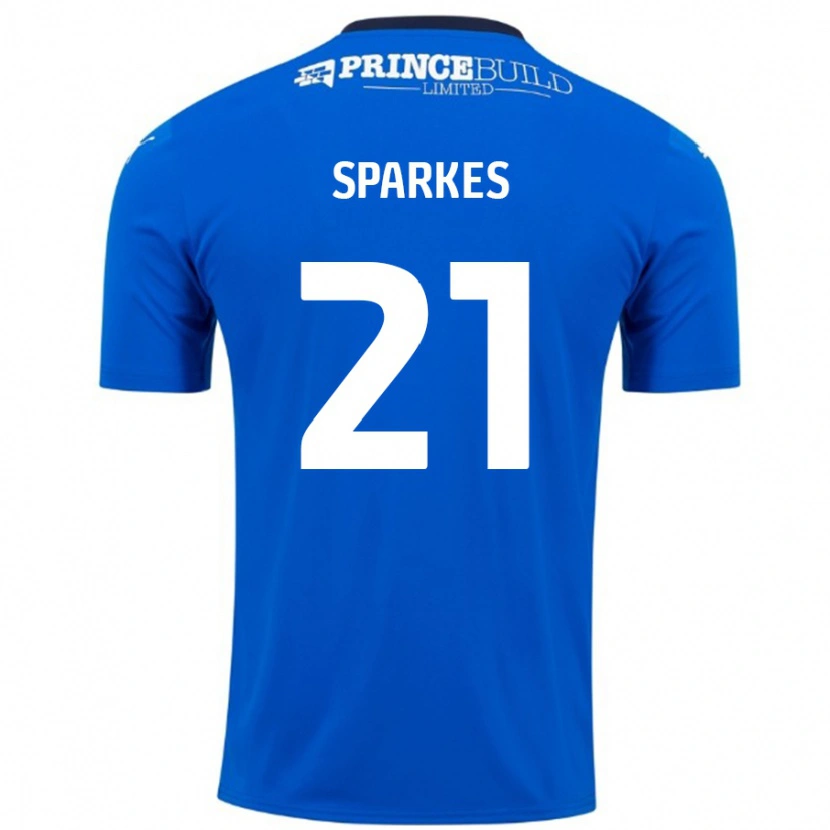 Danxen Niño Camiseta Jack Sparkes #21 Azul Blanco 1ª Equipación 2024/25 La Camisa