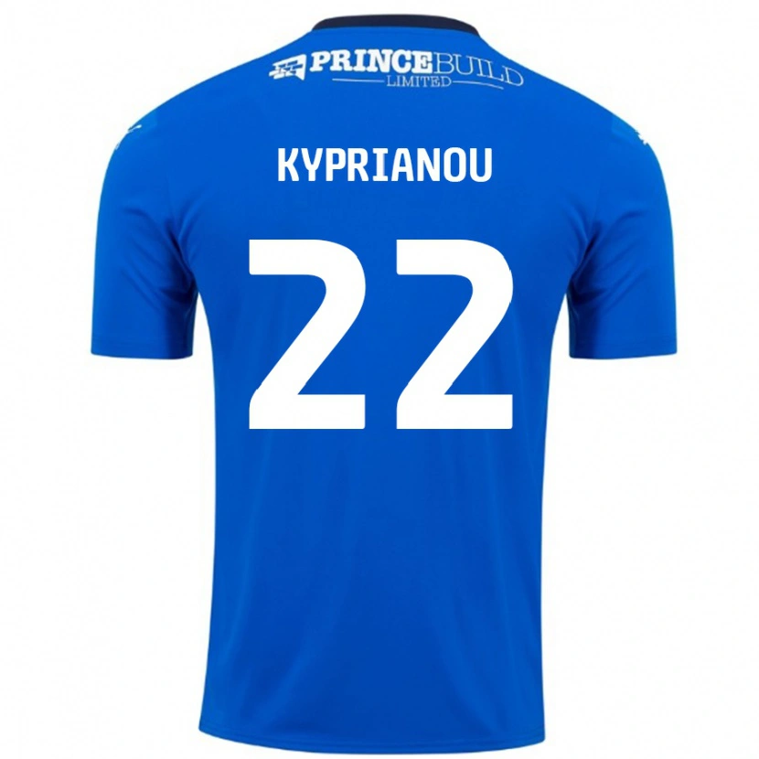 Danxen Niño Camiseta Hector Kyprianou #22 Azul Blanco 1ª Equipación 2024/25 La Camisa