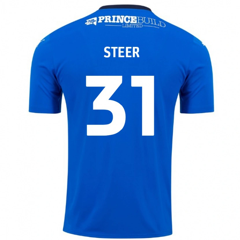 Danxen Niño Camiseta Jed Steer #31 Azul Blanco 1ª Equipación 2024/25 La Camisa