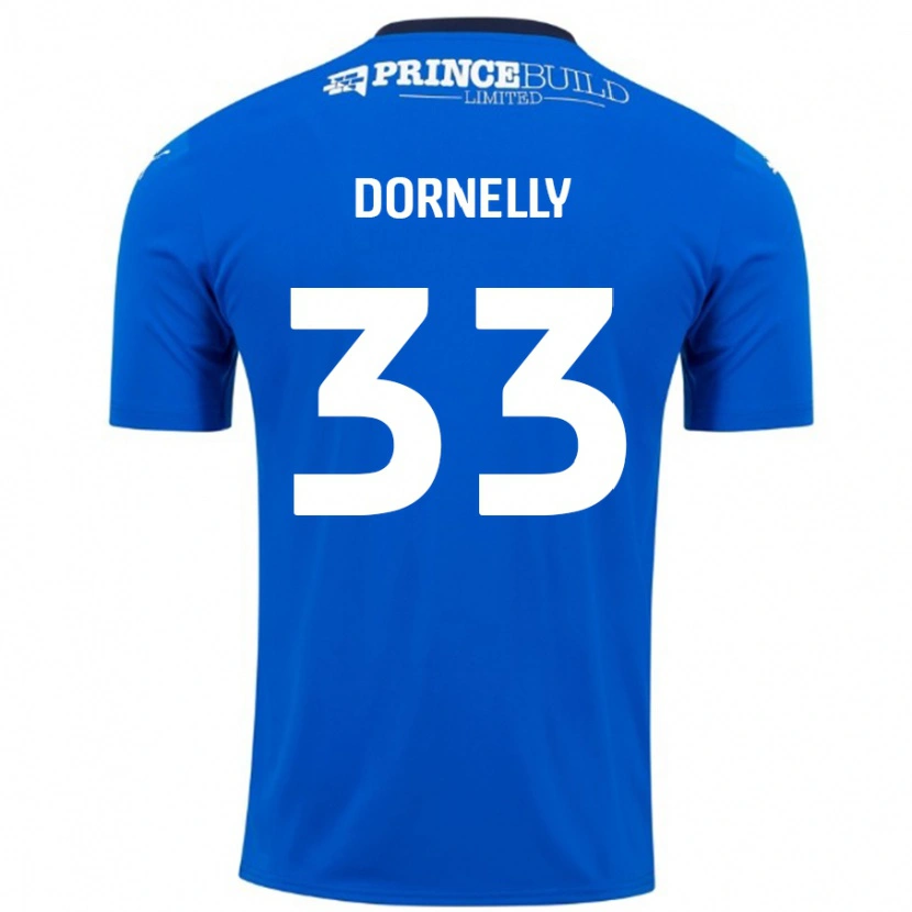 Danxen Niño Camiseta James Dornelly #33 Azul Blanco 1ª Equipación 2024/25 La Camisa