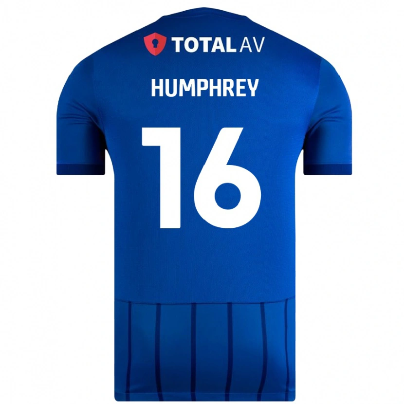 Danxen Niño Camiseta Ella Humphrey #16 Azul 1ª Equipación 2024/25 La Camisa