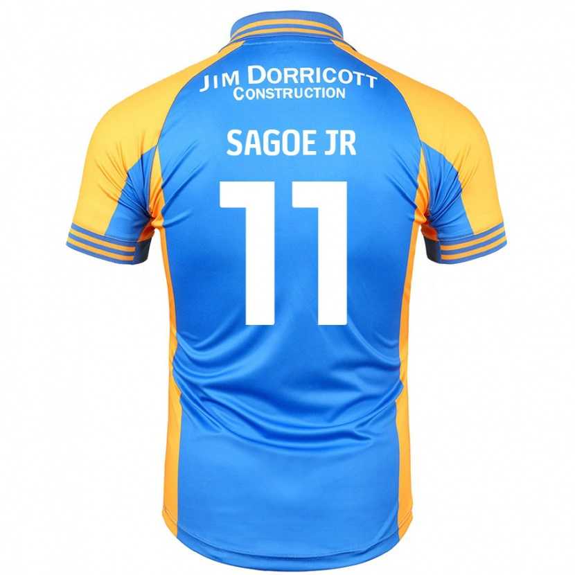 Danxen Niño Camiseta Charles Sagoe Jr #11 Azul Ámbar 1ª Equipación 2024/25 La Camisa