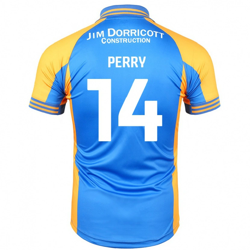 Danxen Niño Camiseta Taylor Perry #14 Azul Ámbar 1ª Equipación 2024/25 La Camisa