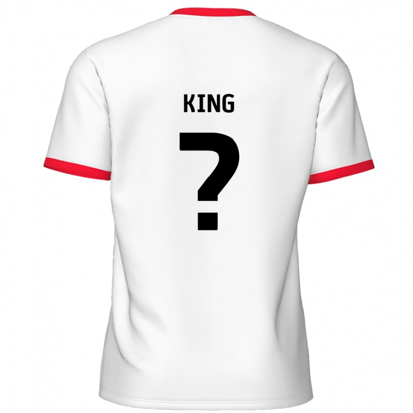 Danxen Niño Camiseta Eli King #0 Blanco Rojo 1ª Equipación 2024/25 La Camisa