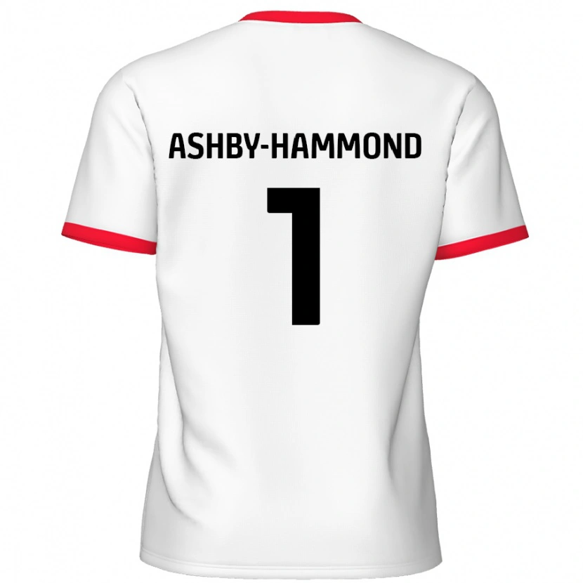 Danxen Niño Camiseta Taye Ashby-Hammond #1 Blanco Rojo 1ª Equipación 2024/25 La Camisa