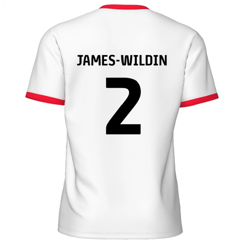 Danxen Niño Camiseta Luther James-Wildin #2 Blanco Rojo 1ª Equipación 2024/25 La Camisa