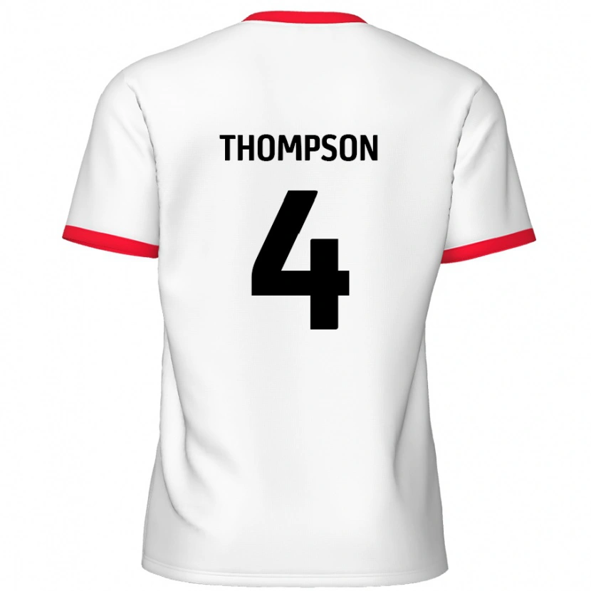 Danxen Niño Camiseta Nathan Thompson #4 Blanco Rojo 1ª Equipación 2024/25 La Camisa