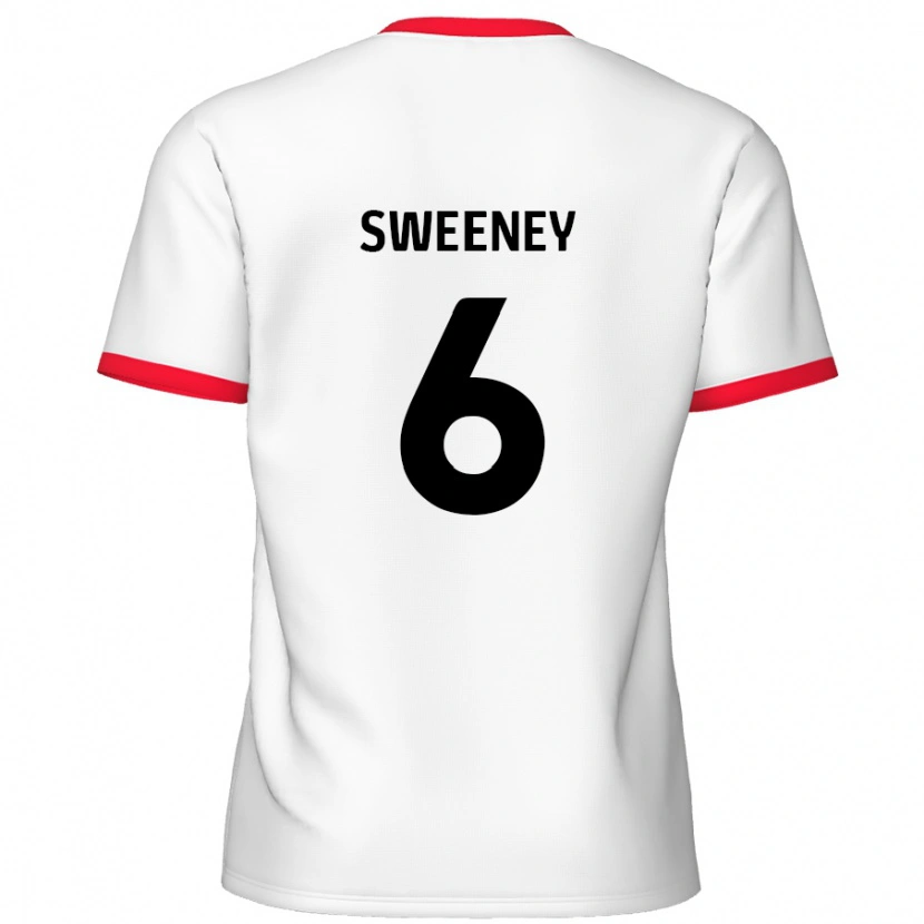 Danxen Niño Camiseta Dan Sweeney #6 Blanco Rojo 1ª Equipación 2024/25 La Camisa