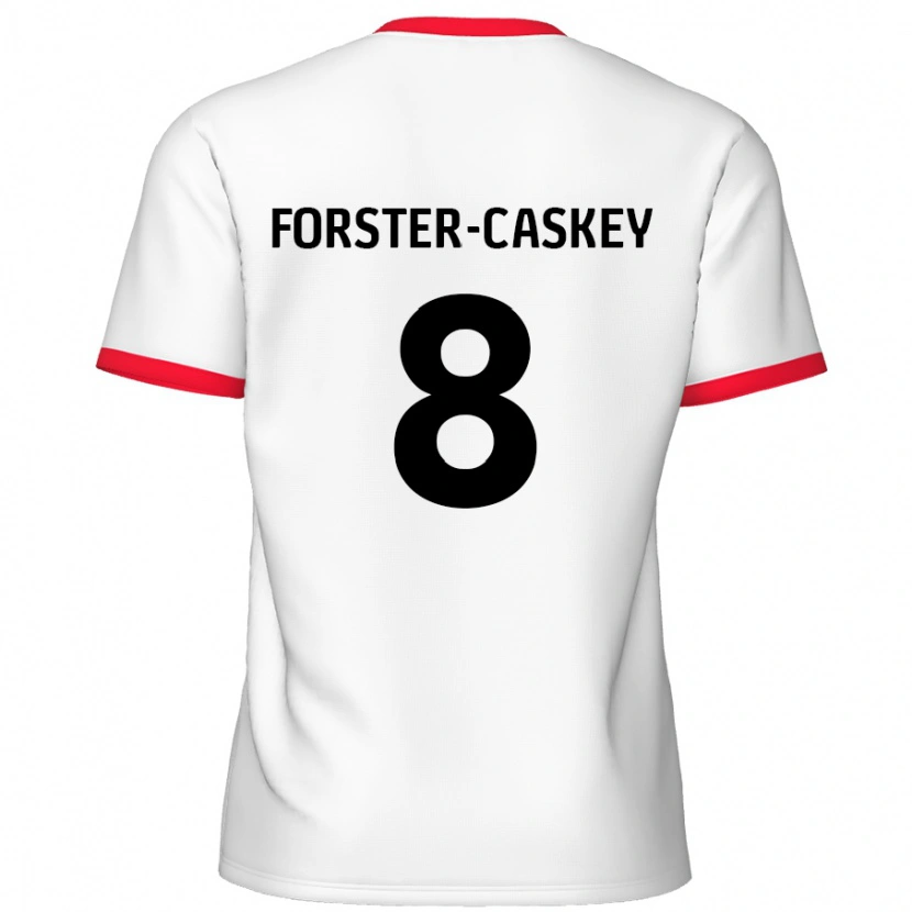 Danxen Niño Camiseta Jake Forster-Caskey #8 Blanco Rojo 1ª Equipación 2024/25 La Camisa