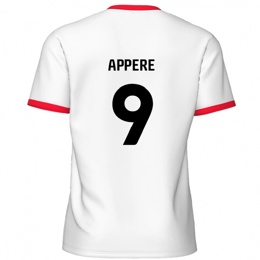 Danxen Niño Camiseta Louis Appéré #9 Blanco Rojo 1ª Equipación 2024/25 La Camisa