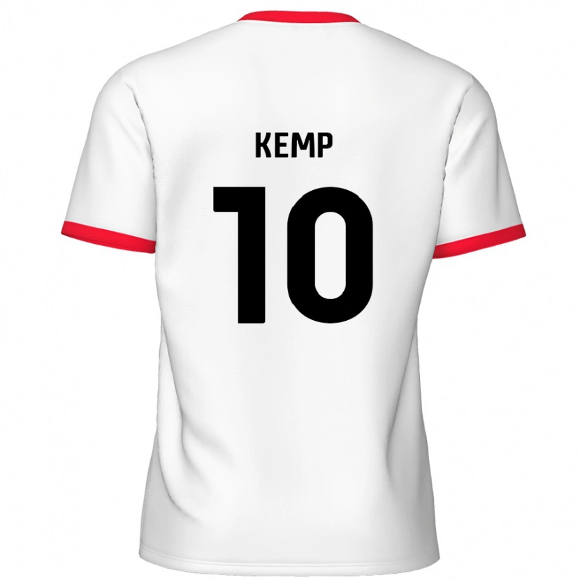 Danxen Niño Camiseta Dan Kemp #10 Blanco Rojo 1ª Equipación 2024/25 La Camisa