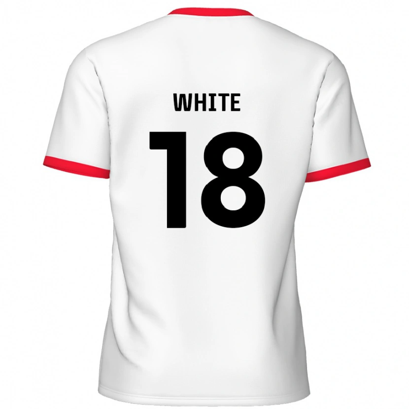 Danxen Niño Camiseta Harvey White #18 Blanco Rojo 1ª Equipación 2024/25 La Camisa