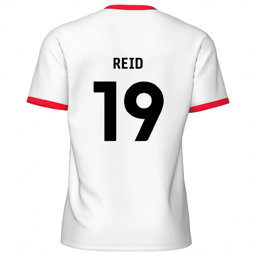 Danxen Niño Camiseta Jamie Reid #19 Blanco Rojo 1ª Equipación 2024/25 La Camisa