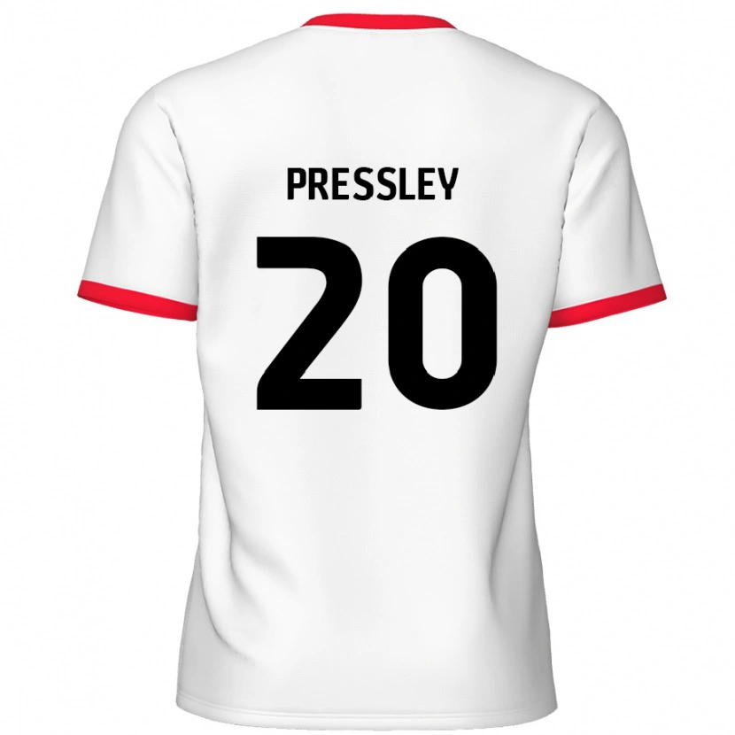 Danxen Niño Camiseta Aaron Pressley #20 Blanco Rojo 1ª Equipación 2024/25 La Camisa