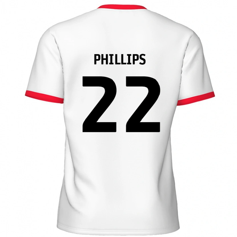 Danxen Niño Camiseta Daniel Phillips #22 Blanco Rojo 1ª Equipación 2024/25 La Camisa