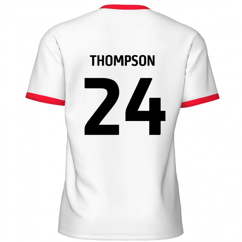 Danxen Niño Camiseta Ben Thompson #24 Blanco Rojo 1ª Equipación 2024/25 La Camisa