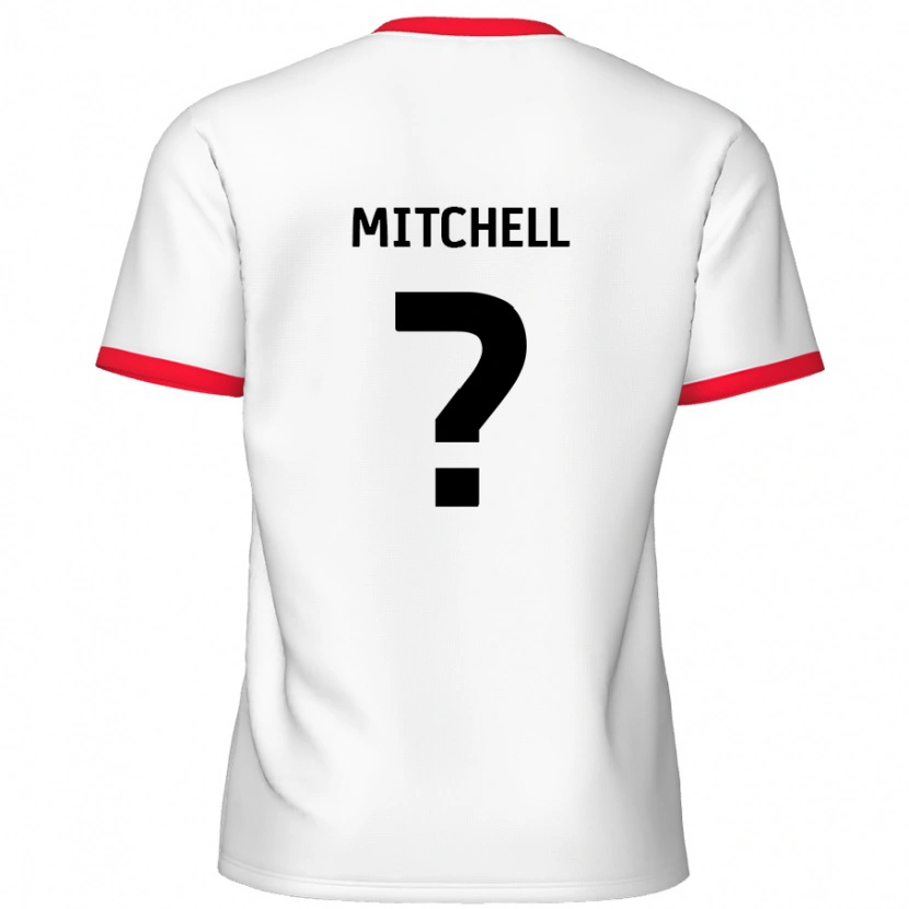 Danxen Niño Camiseta Rylee Mitchell #0 Blanco Rojo 1ª Equipación 2024/25 La Camisa