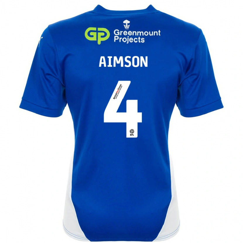 Danxen Niño Camiseta Will Aimson #4 Azul Blanco 1ª Equipación 2024/25 La Camisa