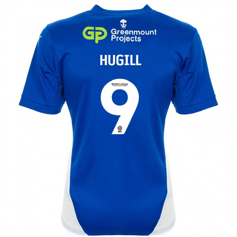 Danxen Niño Camiseta Joe Hugill #9 Azul Blanco 1ª Equipación 2024/25 La Camisa