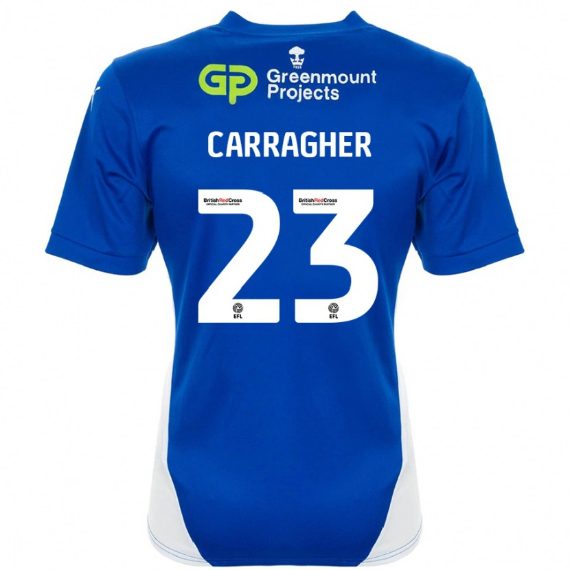 Danxen Niño Camiseta James Carragher #23 Azul Blanco 1ª Equipación 2024/25 La Camisa