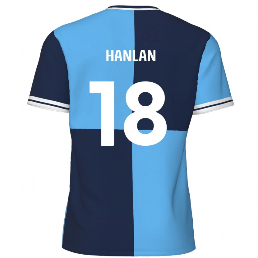 Danxen Niño Camiseta Brandon Hanlan #18 Azul Cielo Azul Oscuro 1ª Equipación 2024/25 La Camisa